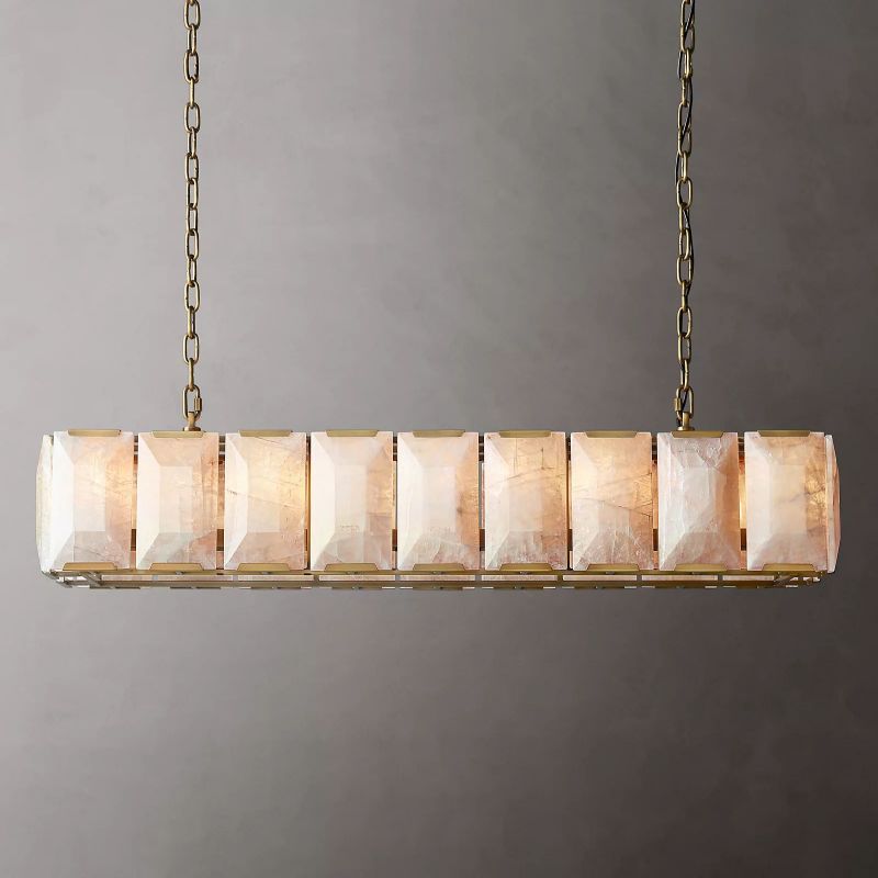 Harson Calcite Rectangular Chandelier 62"