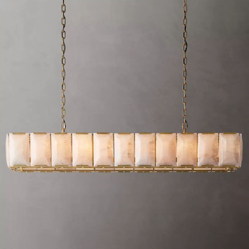 Harson Calcite Rectangular Chandelier 74"