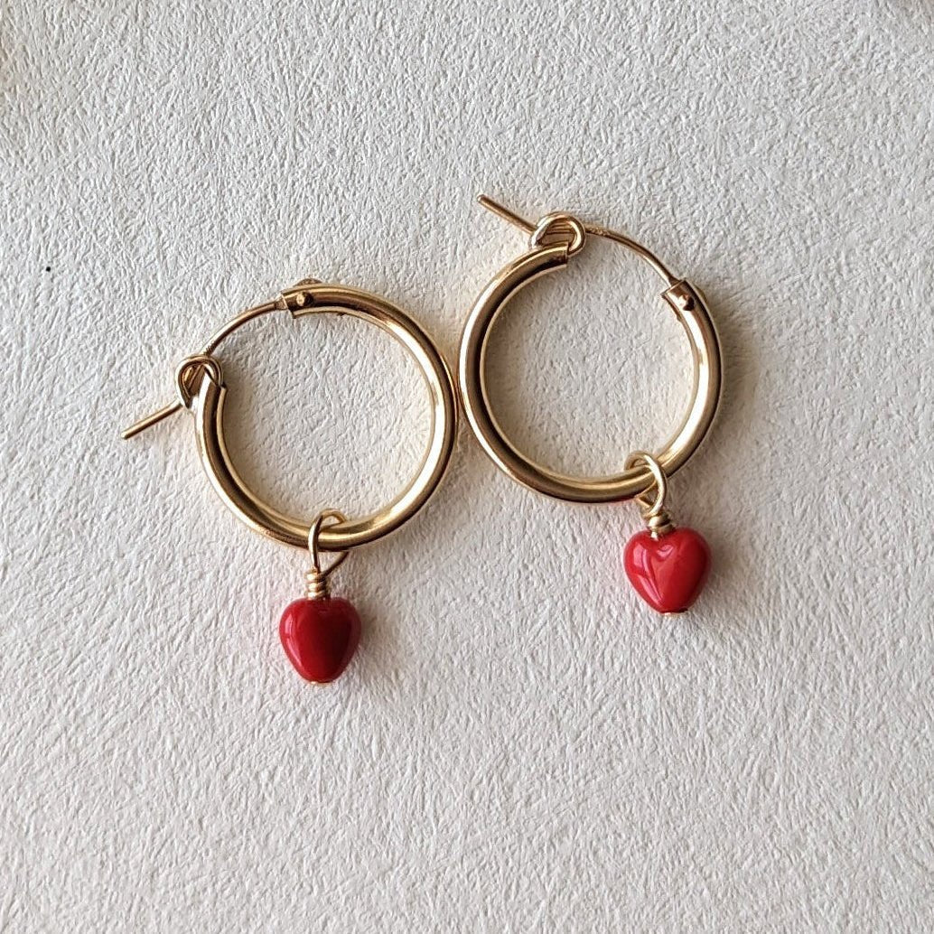 Charm Hoop Earrings | Hearts