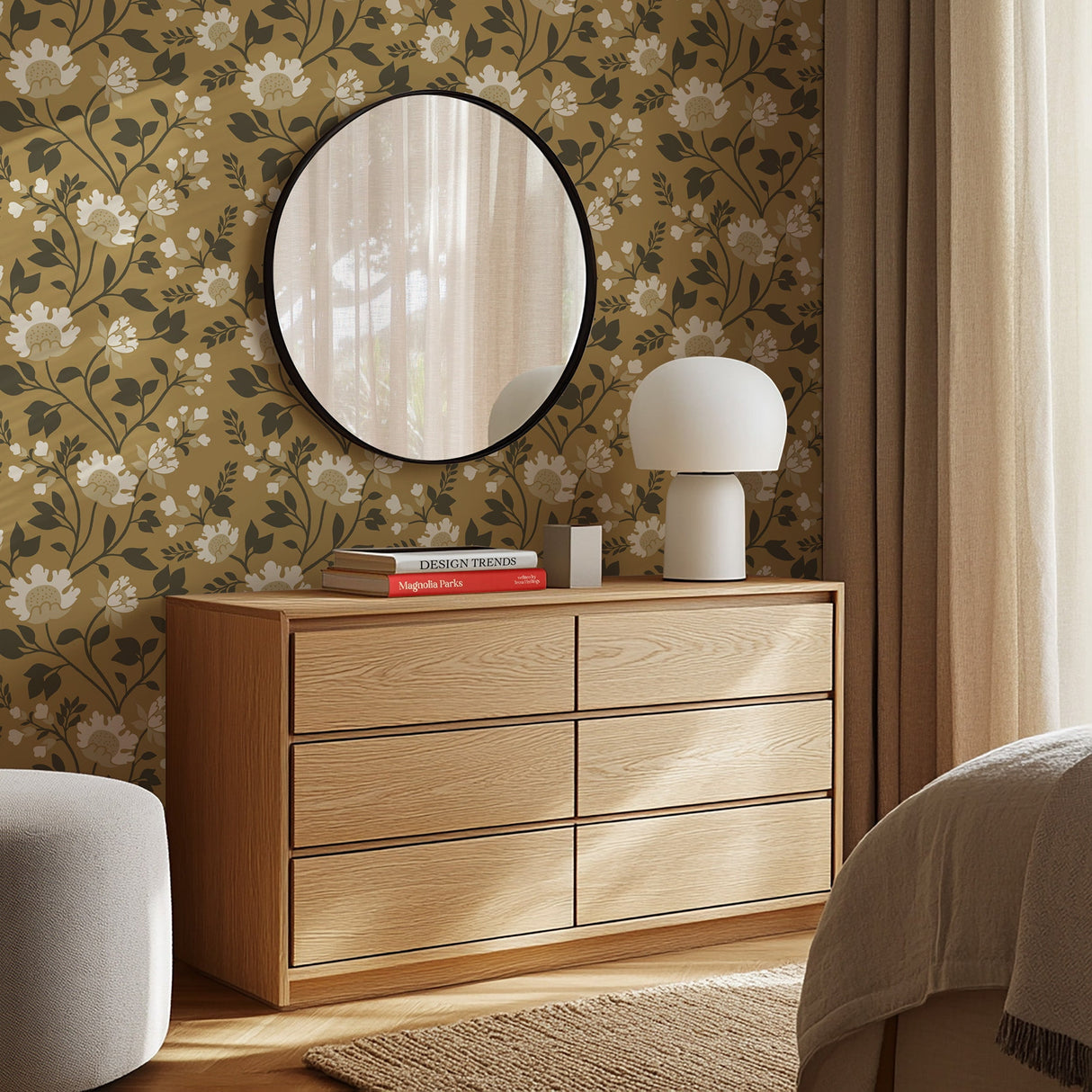 Hedgerow Bloom Wallpaper - Botanical Elegance