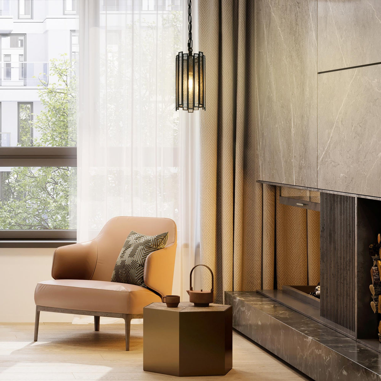 Hemaaolay Colored Glass Pendant Light