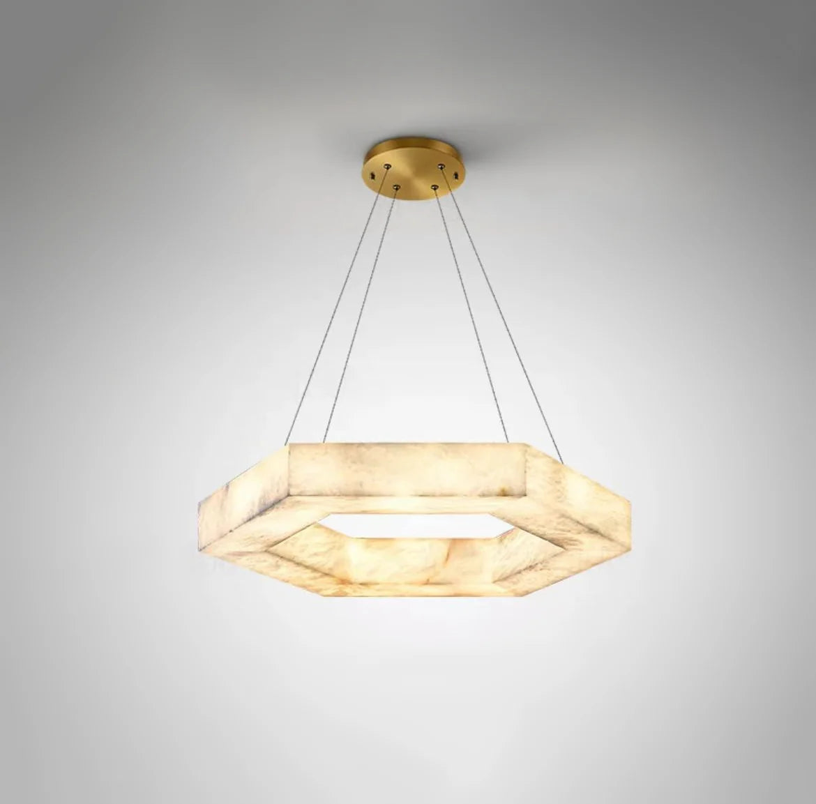 Hexagonal Alabaster Chandelier