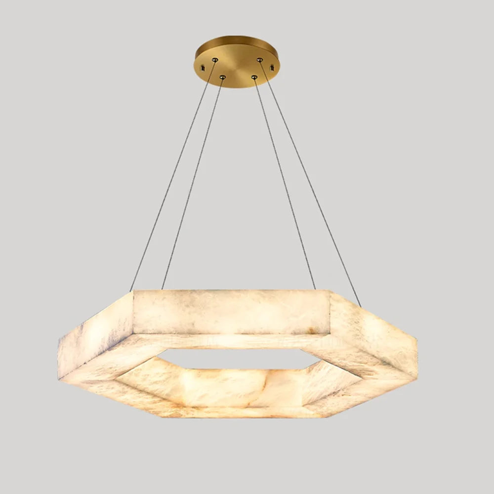 Hexagonal Alabaster Chandelier