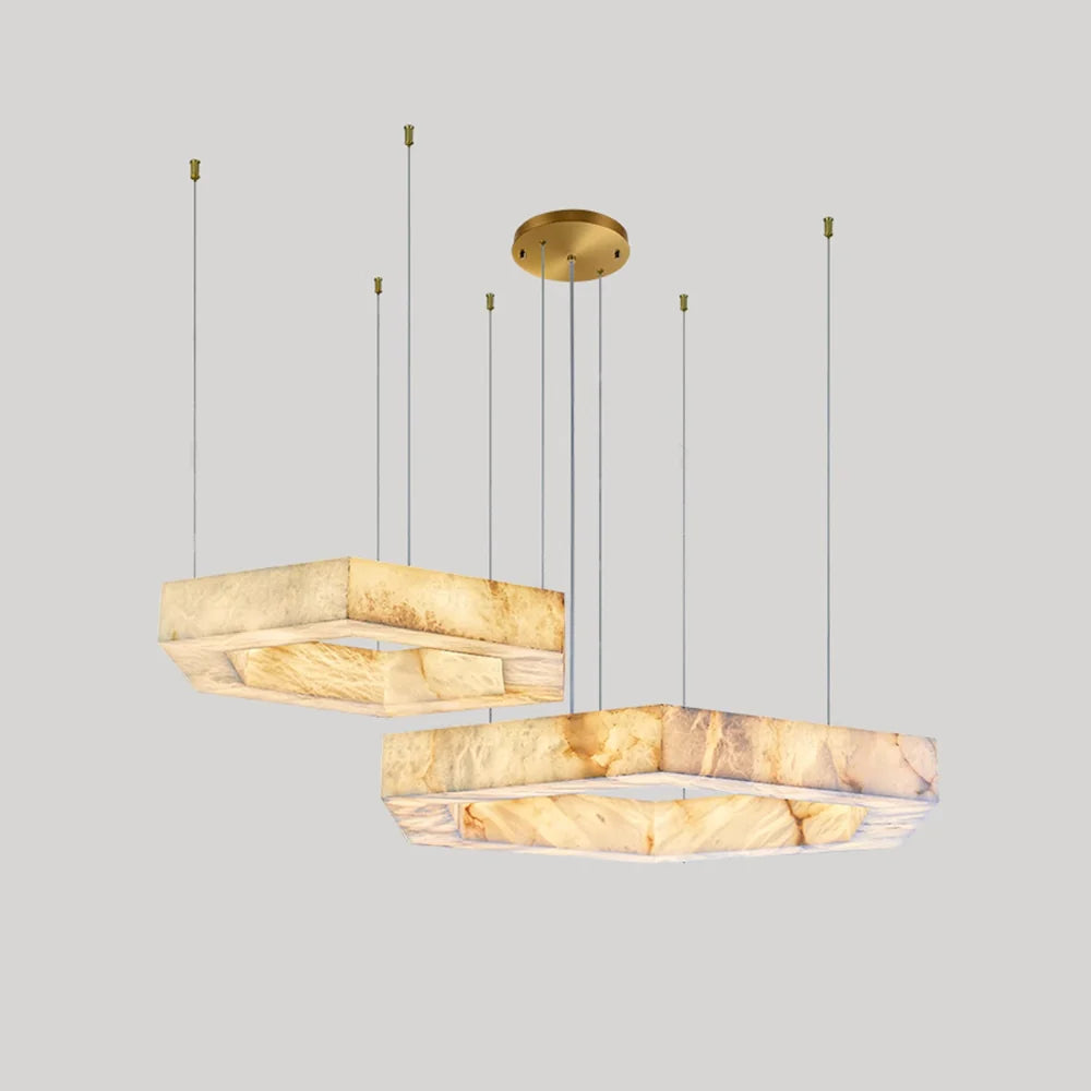 Hexagonal Alabaster Chandelier