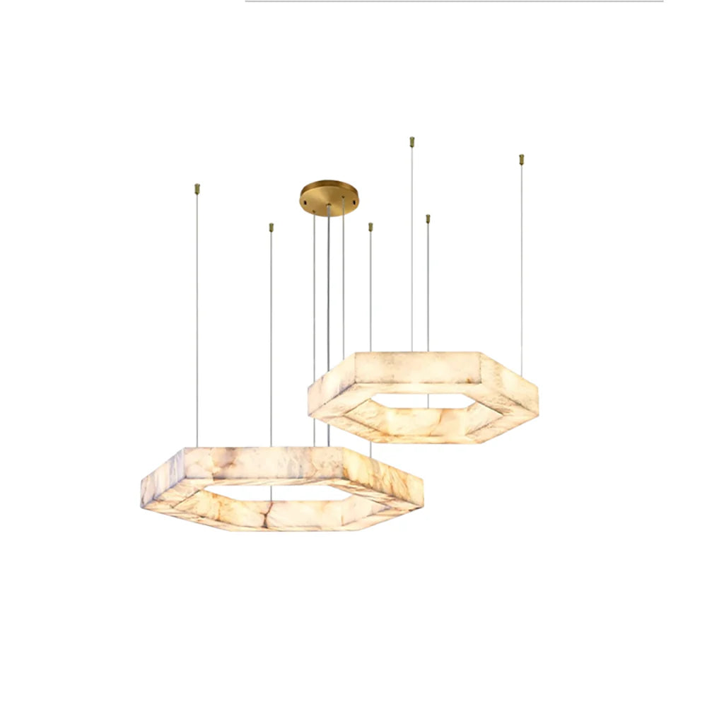 Hexagonal Alabaster Chandelier