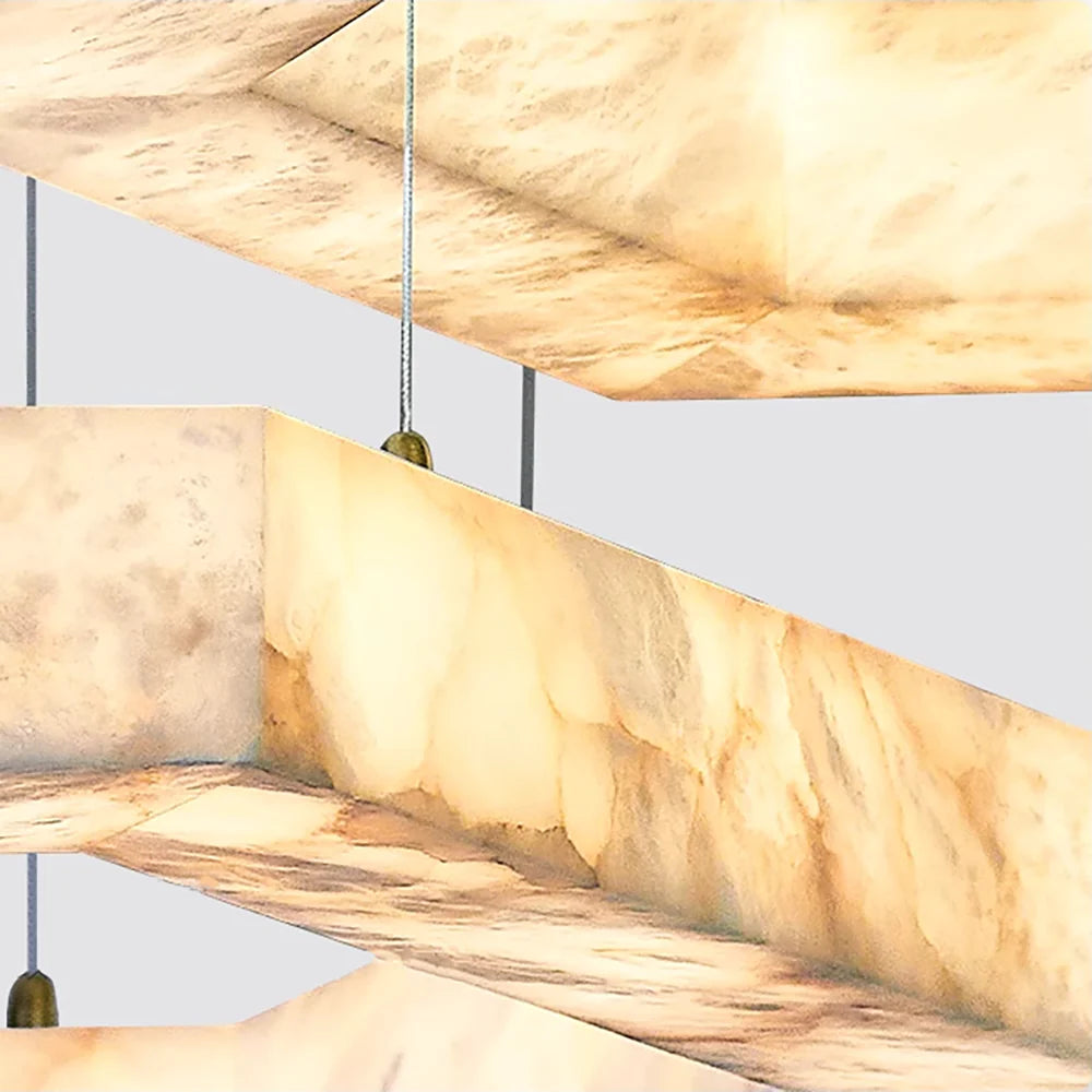 Hexagonal Alabaster Chandelier