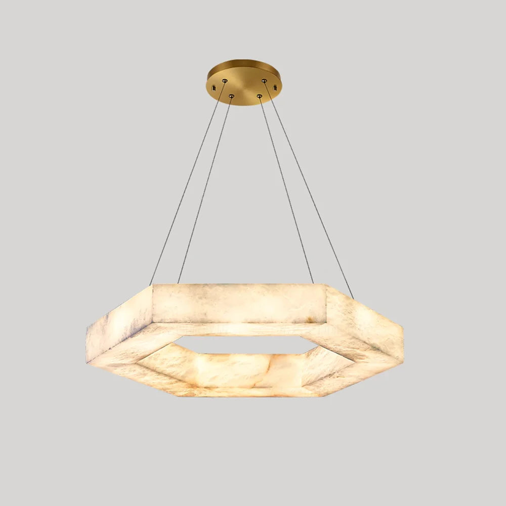 Hexagonal Alabaster Chandelier