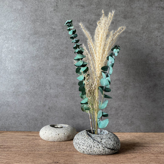 Beach Stone Ikebana Vase