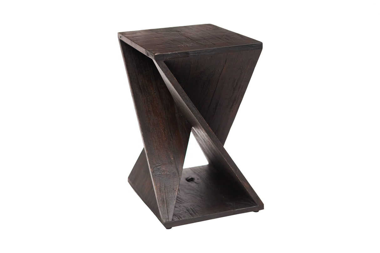 Remington Dark Teak Shower and Bath Twisted Stool