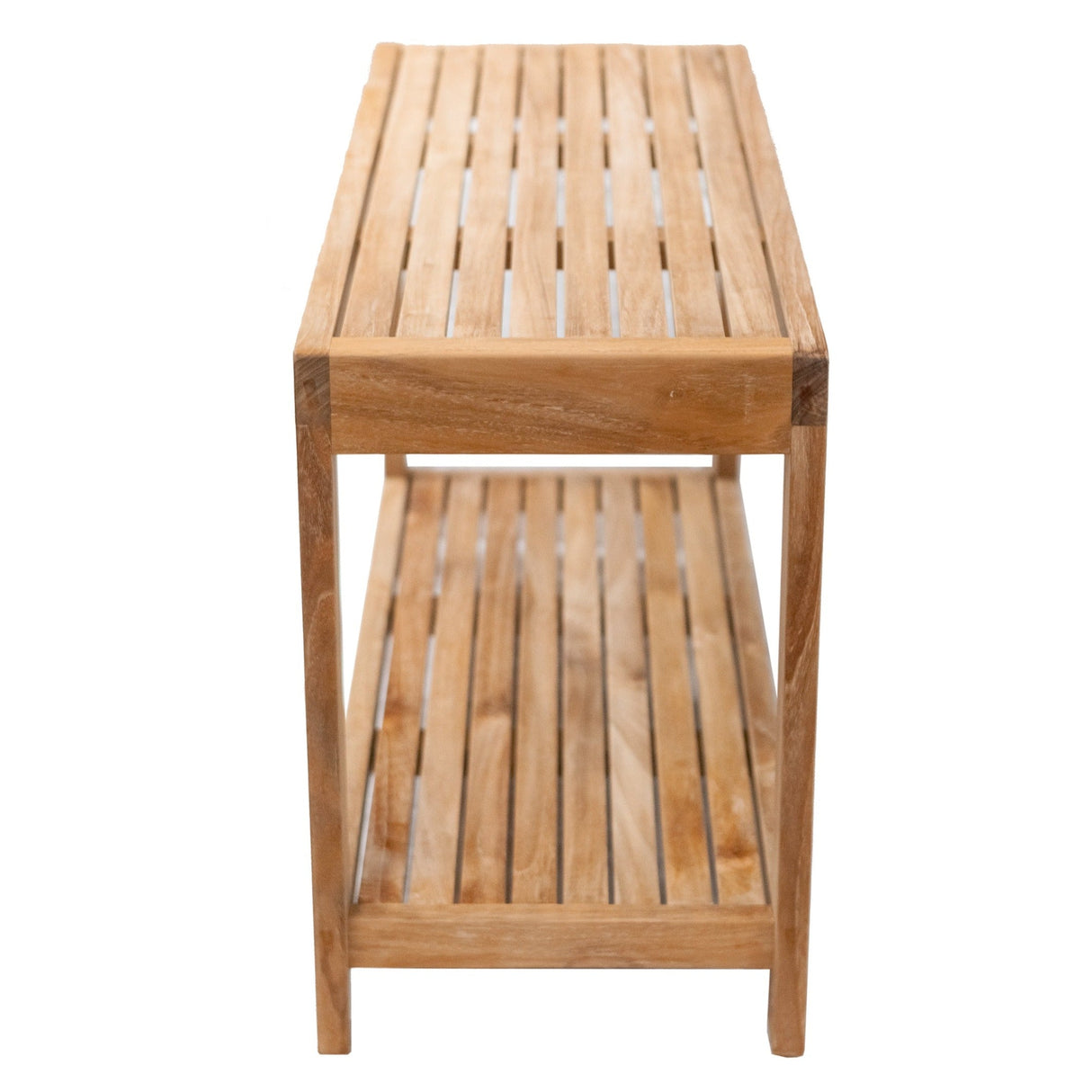 Bali Natural Teak Shower and Bath Spa Bench with Shelf - 35"