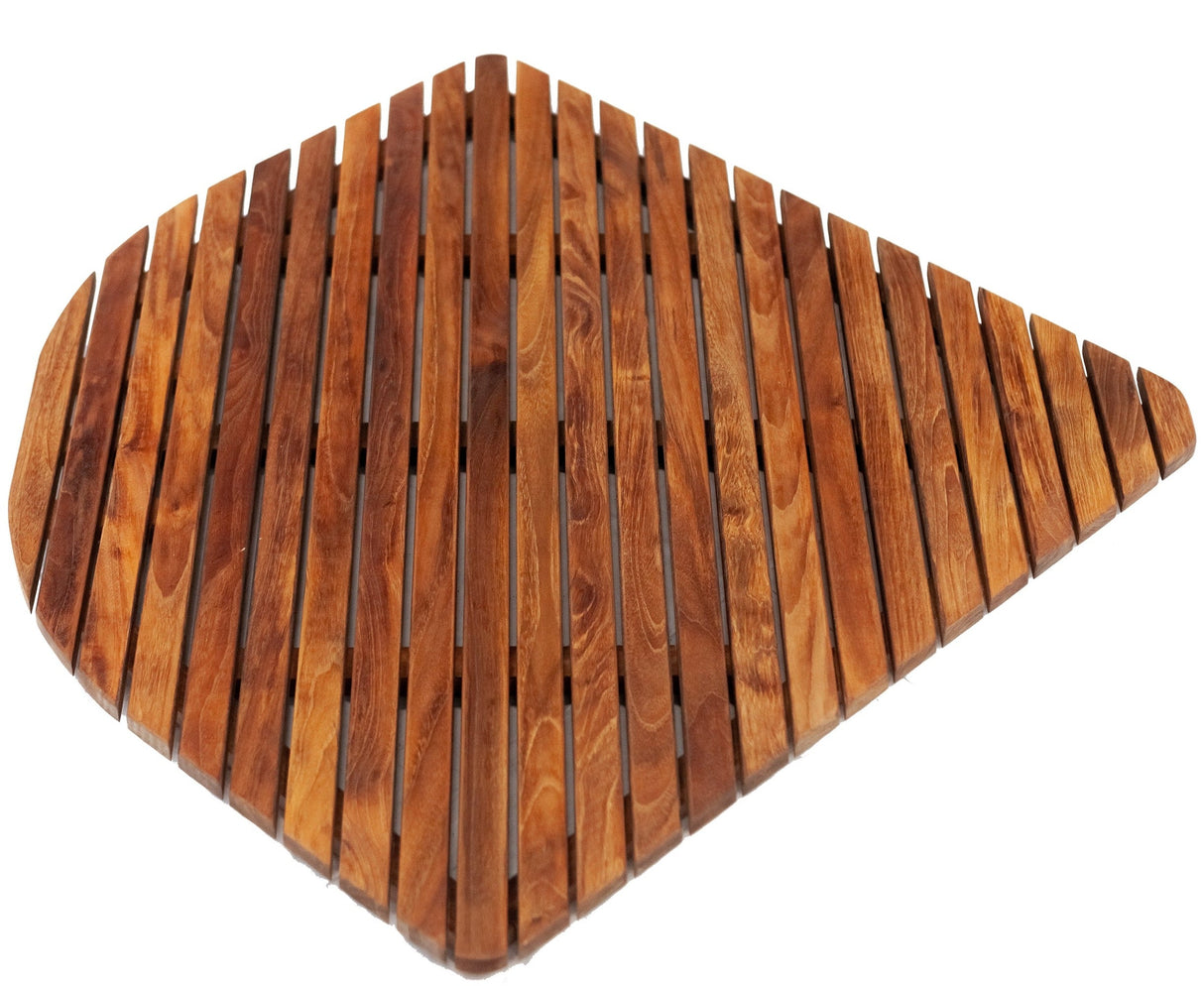 Airstream Oiled Teak Shower and Bath Mat with Rounded Edge 30″ x 30″