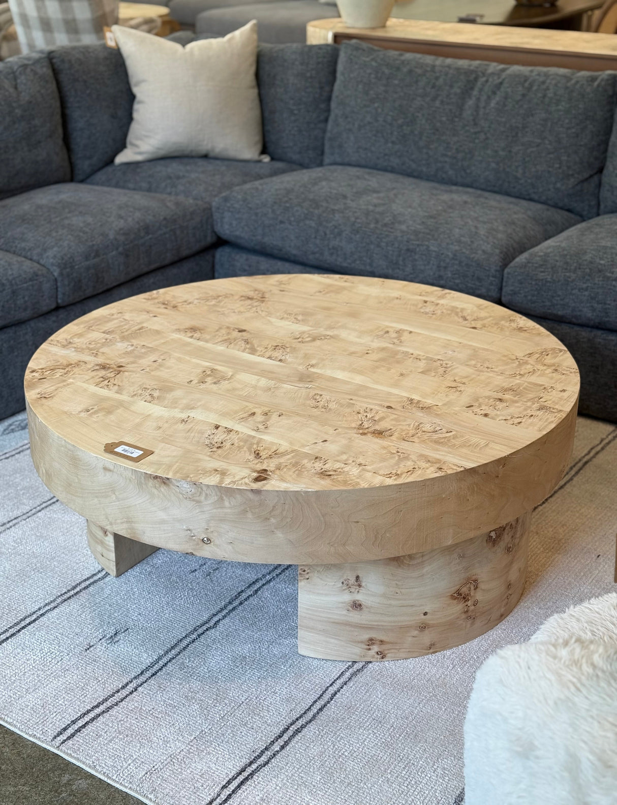 Burl Round Coffee Table