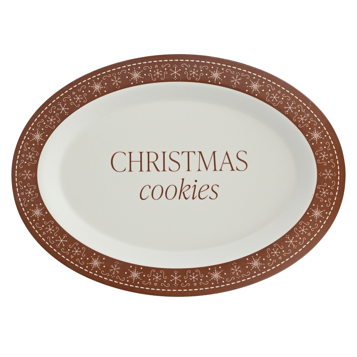Gingerbread Oval Christmas Cookie Tray
