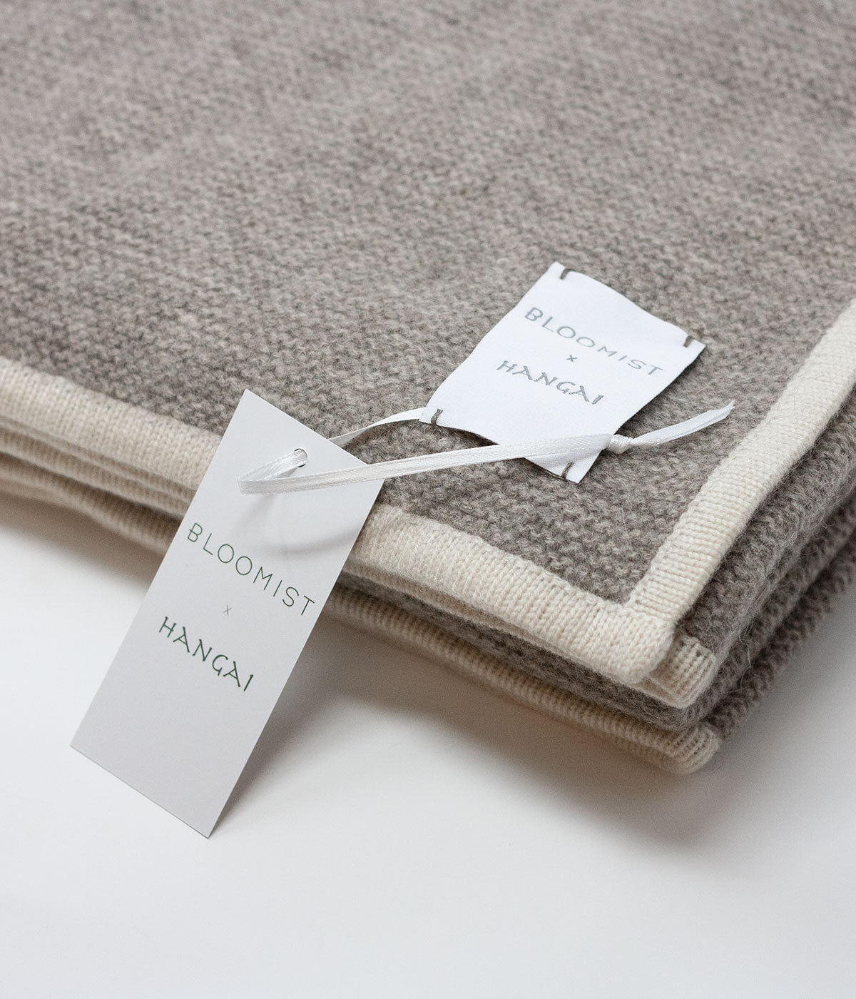 Platinum and White Purl Knit Yak Down Throw