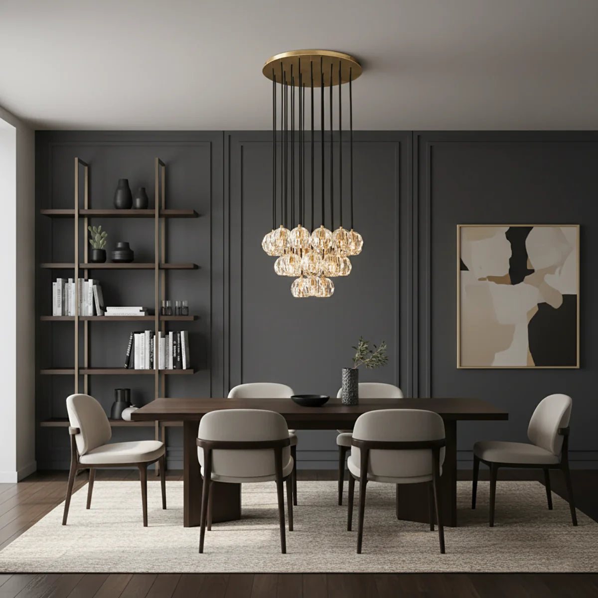 Kristal Crystal Round Cluster Chandelier