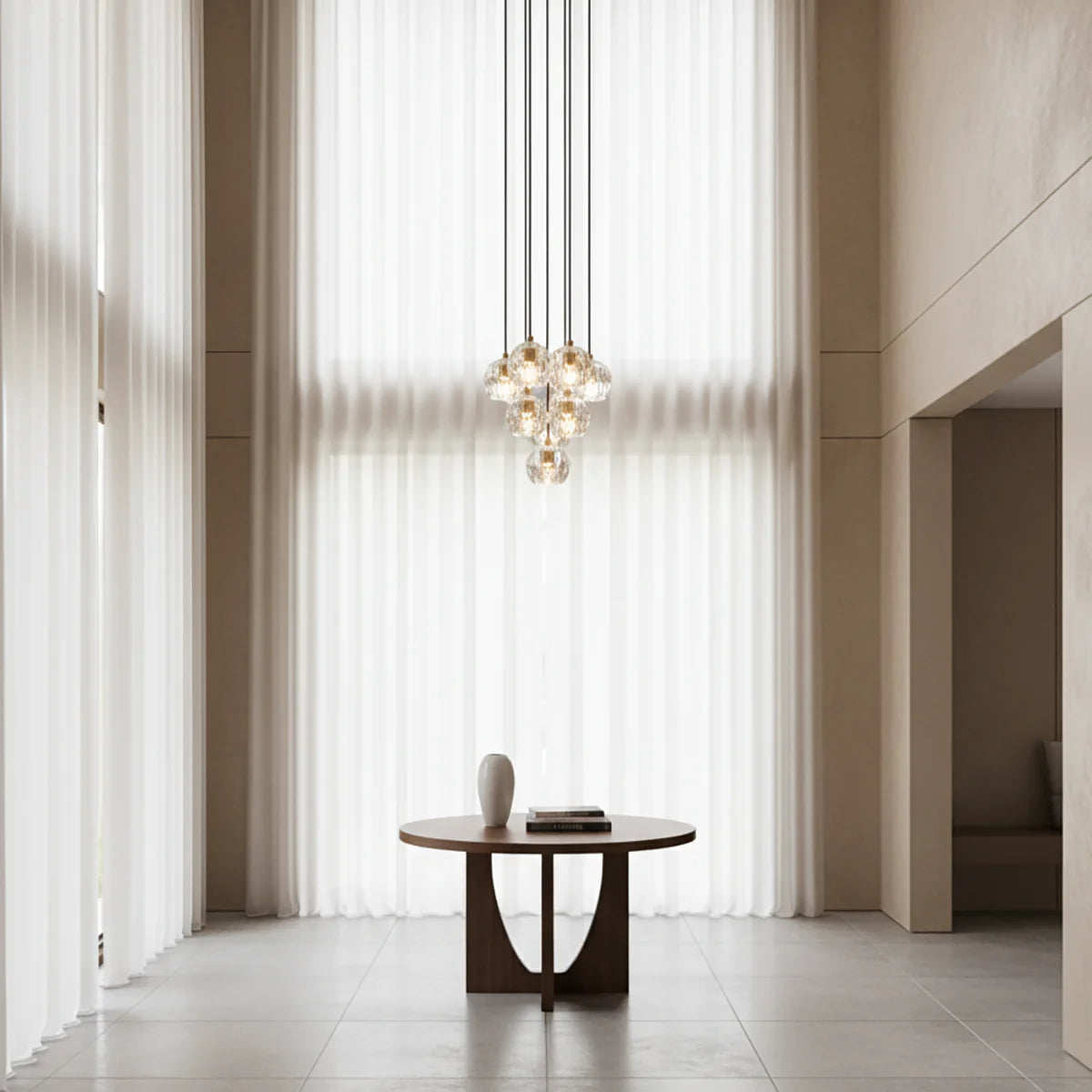 Kristal Crystal Round Cluster Chandelier