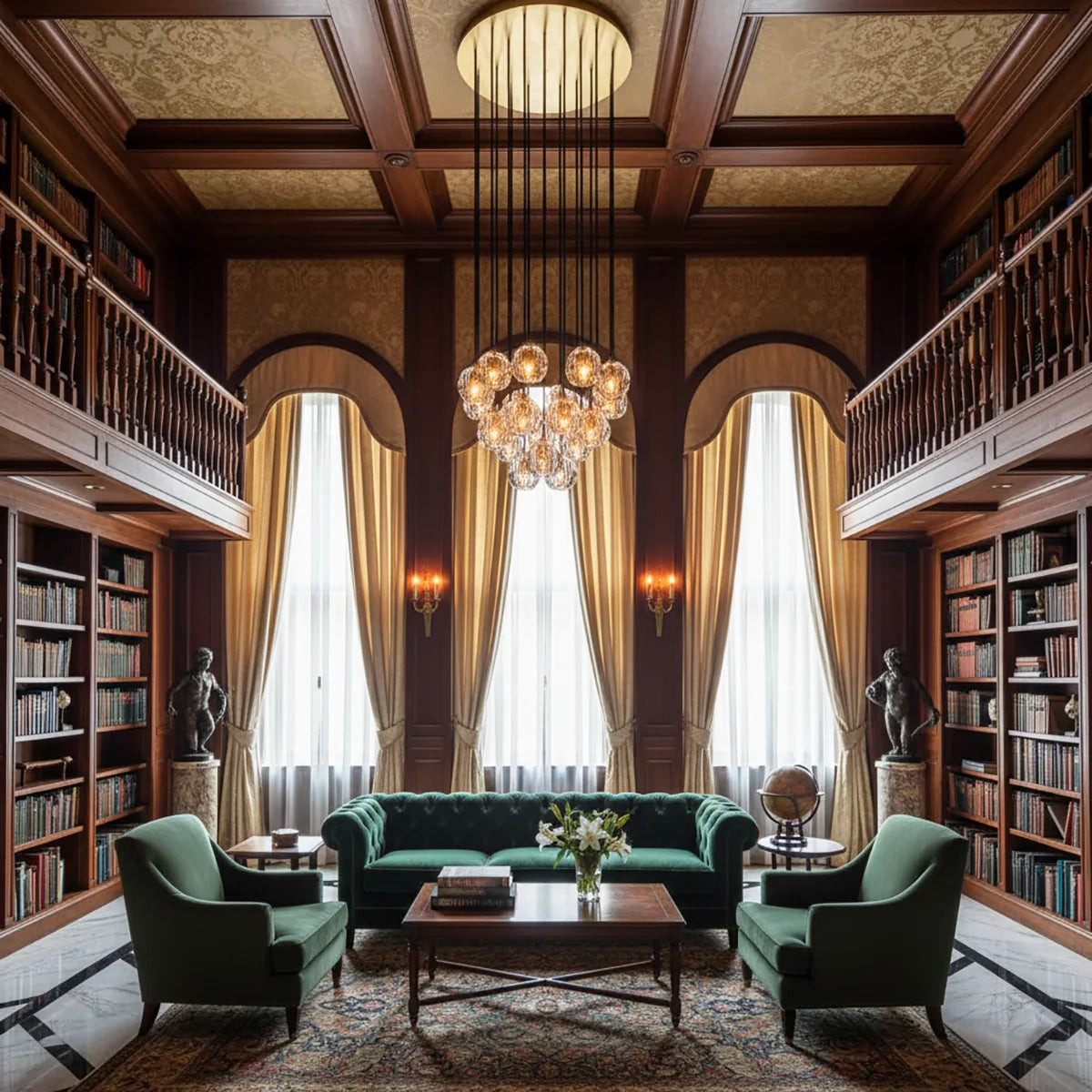 Kristal Crystal Round Cluster Chandelier