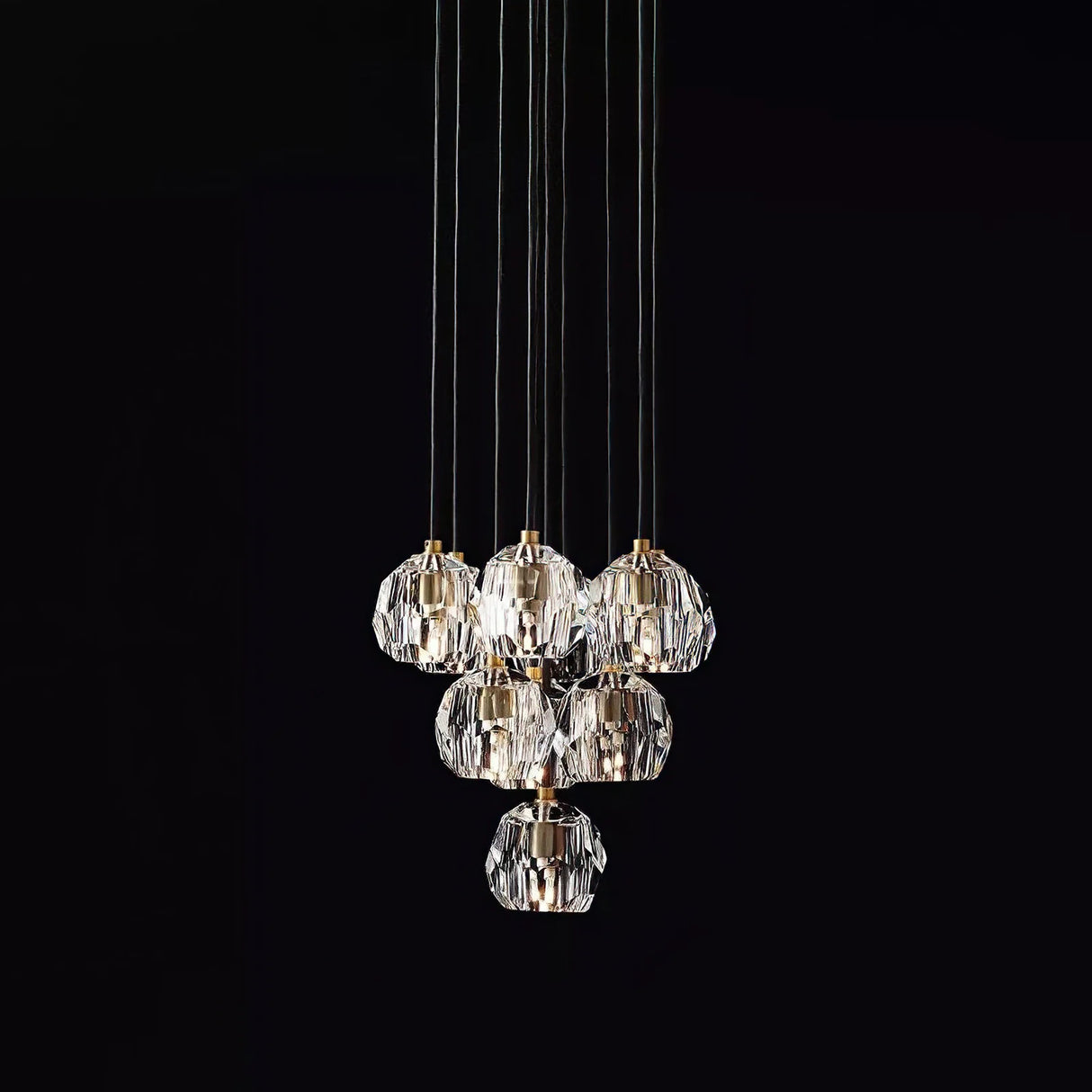Kristal Crystal Round Cluster Chandelier