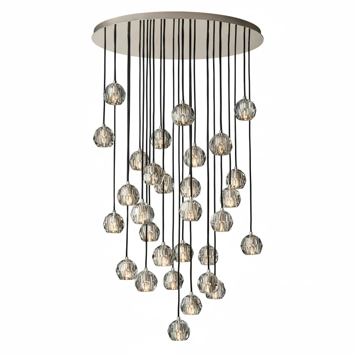 Kristal Crystal Round Cluster Chandelier