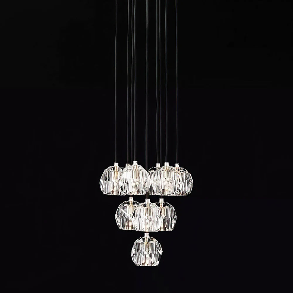 Kristal Crystal Round Cluster Chandelier