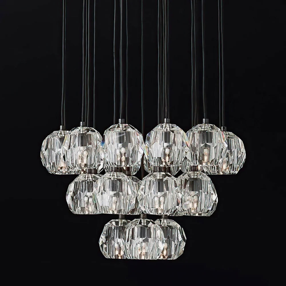 Kristal Crystal Round Cluster Chandelier