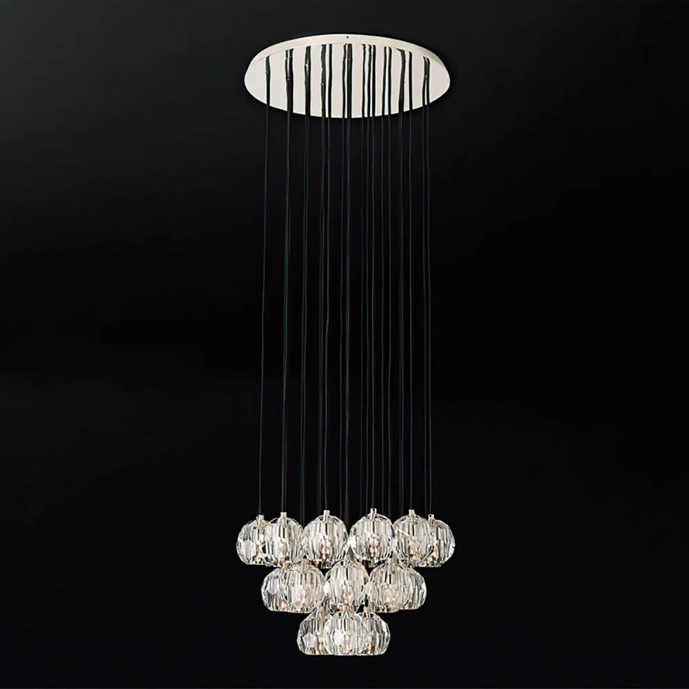 Kristal Crystal Round Cluster Chandelier