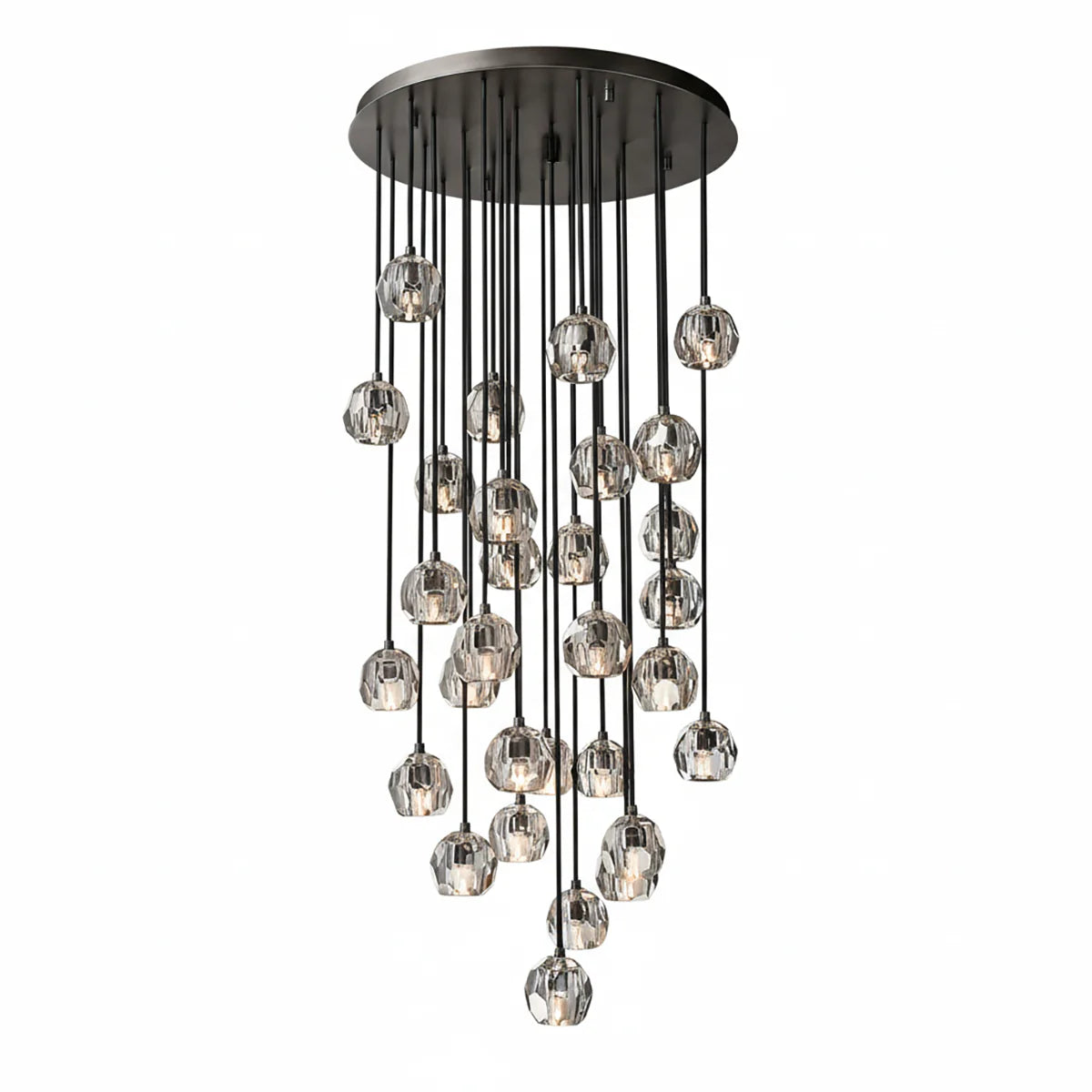 Kristal Crystal Round Cluster Chandelier