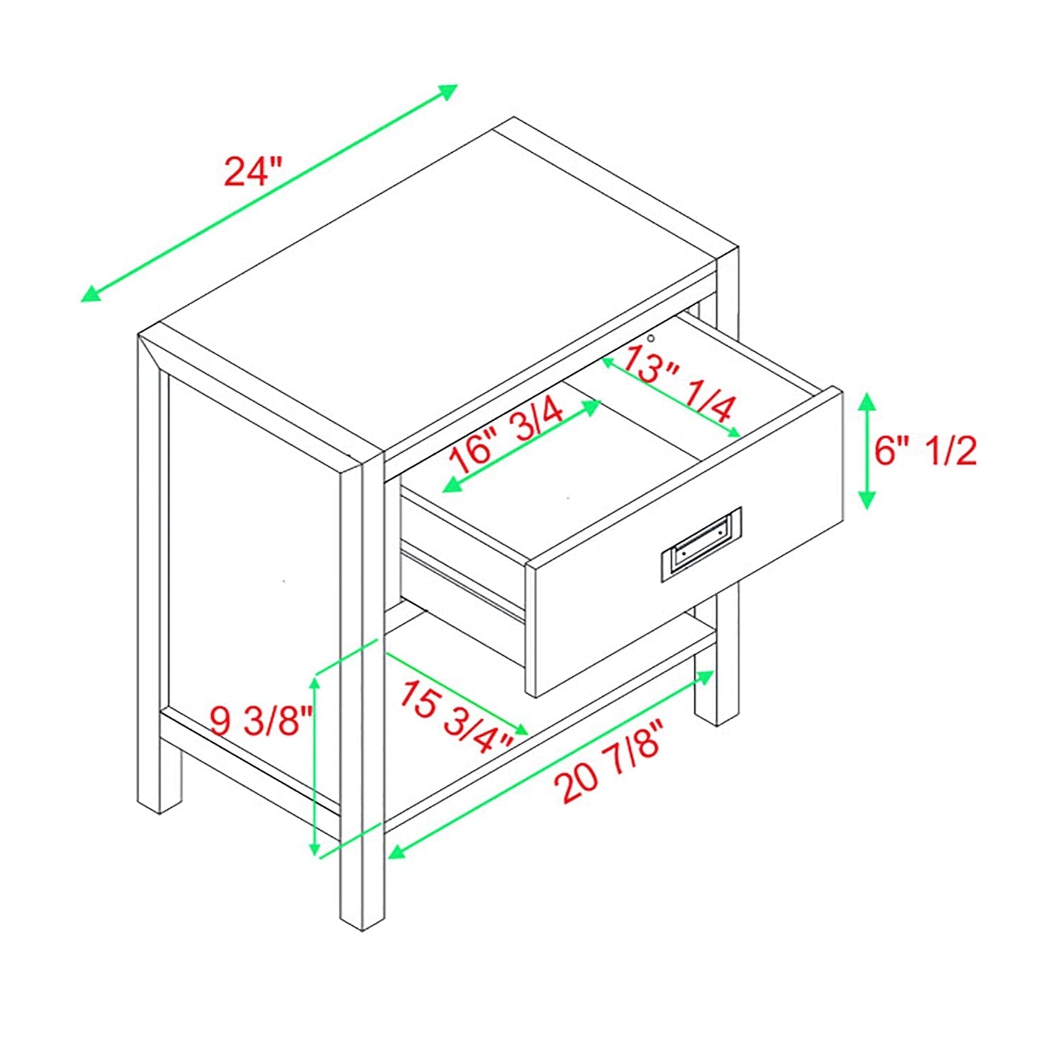 Lydia Solid Wood Modern Contemporary Nightstand