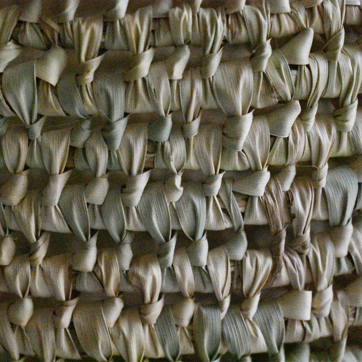 Leather Handle Palm Basket