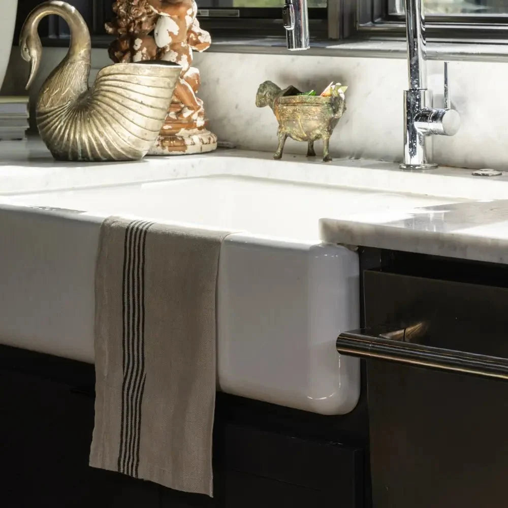 Striped Napkins, Black and Ivory
