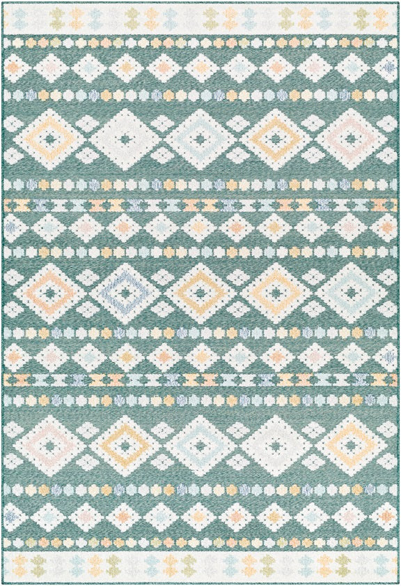 Zarinah Coastal Medium Green Area Rug