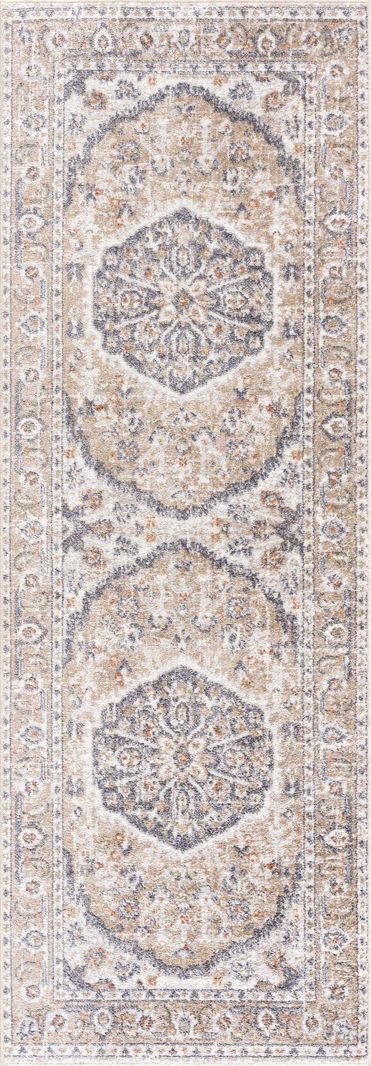 Beige Hiti Washable area rug