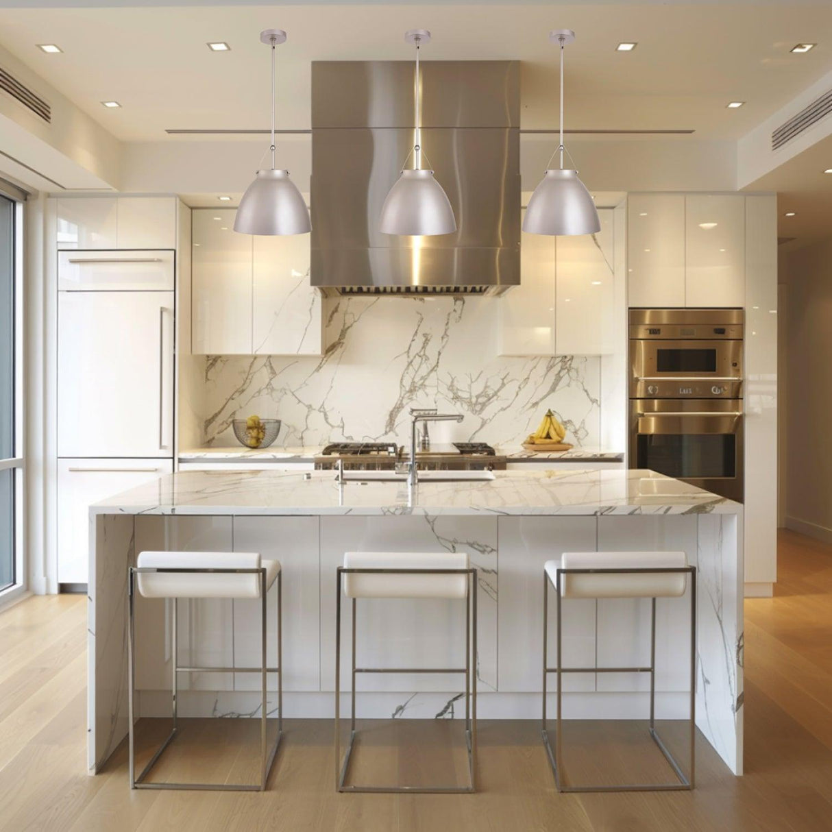 Modern 1-Light Metal Dimmable Island Pendant Light