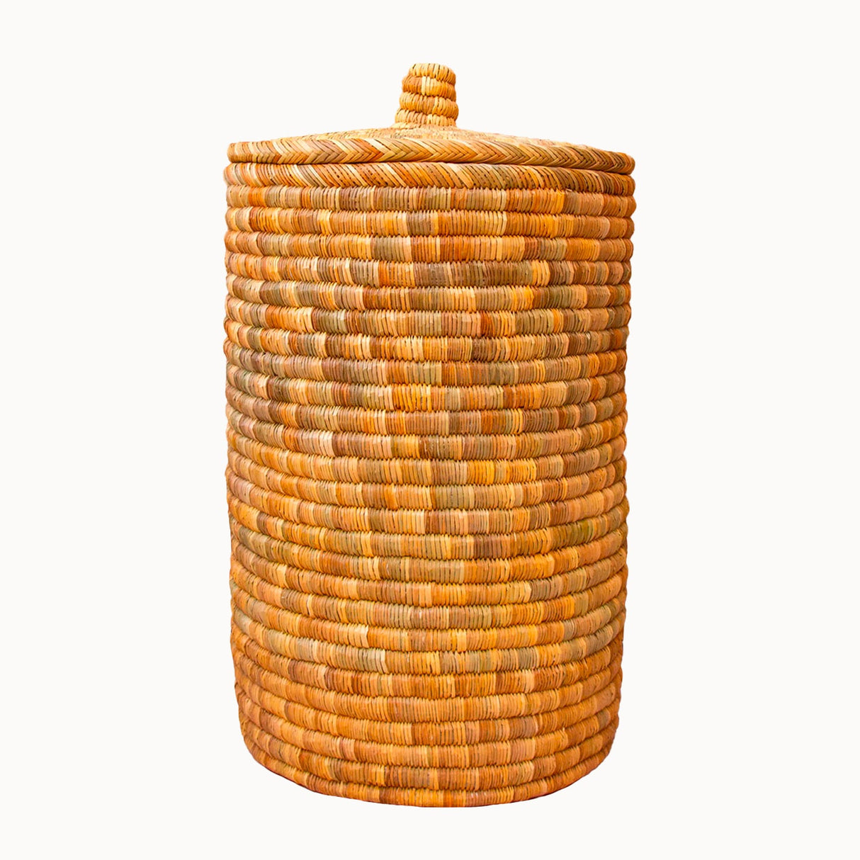 Lidded Palm Laundry/Storage Basket