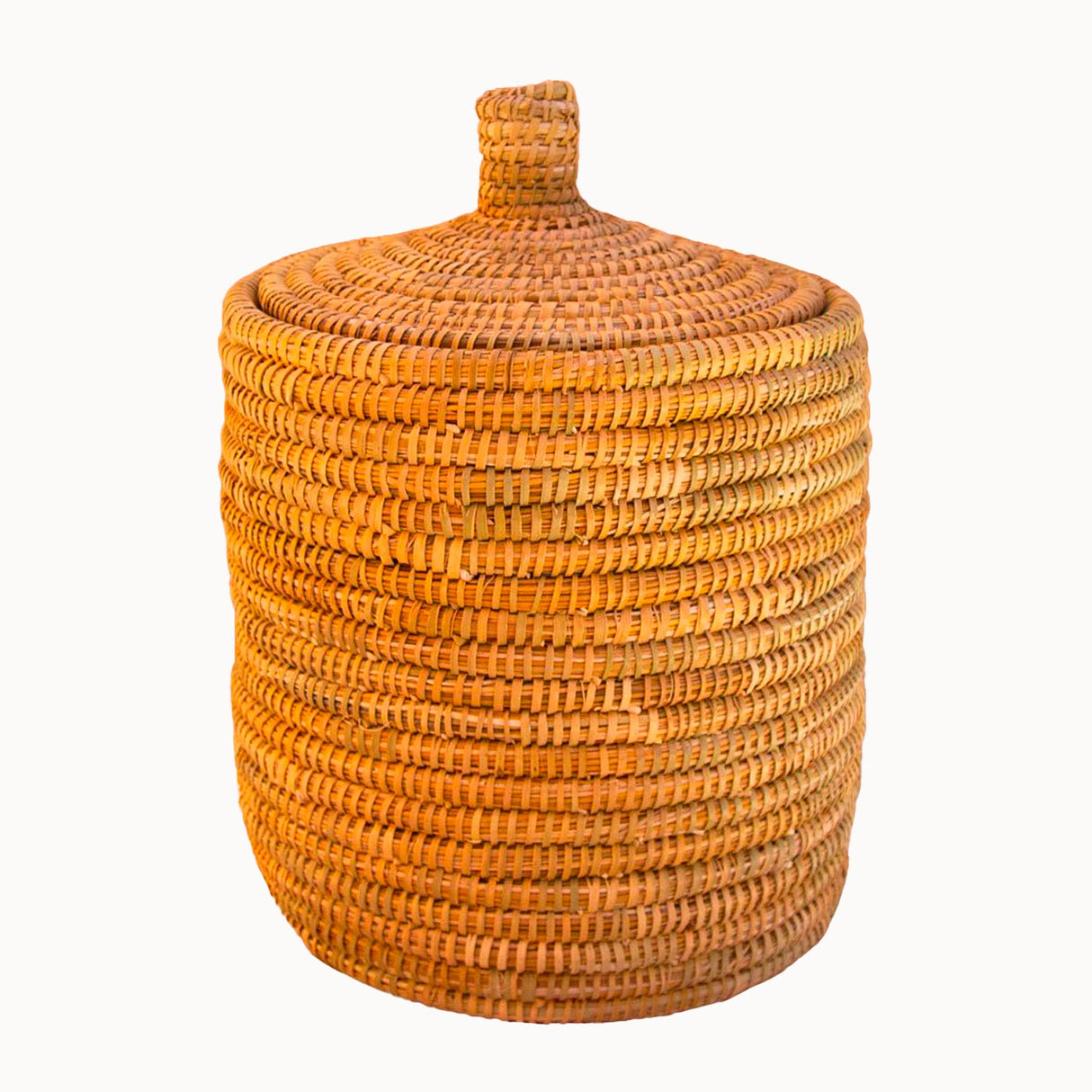 Lidded Palm Laundry/Storage Basket