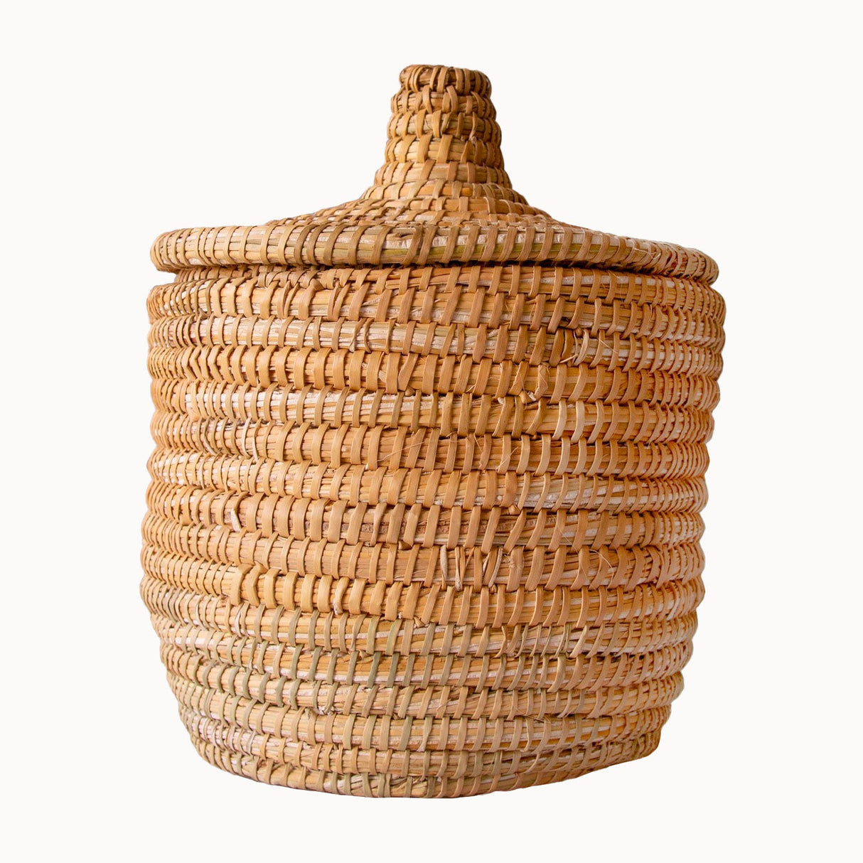 Lidded Palm Laundry/Storage Basket