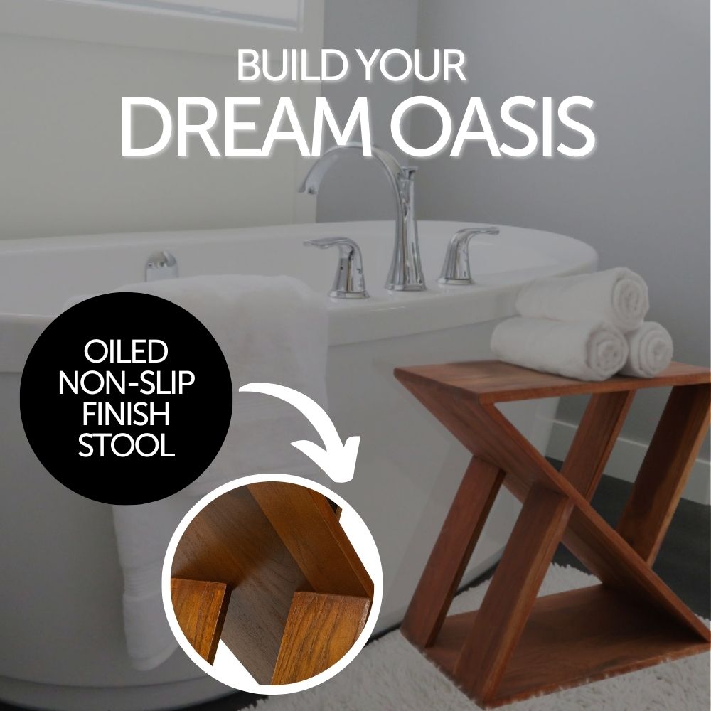 Danish Teak Slatted Stool