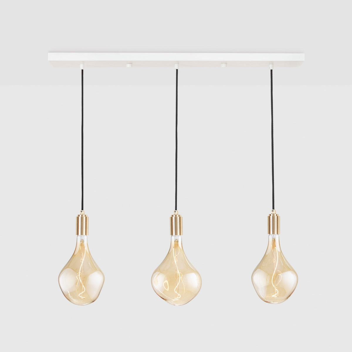 Linear Triple Pendant in Brass