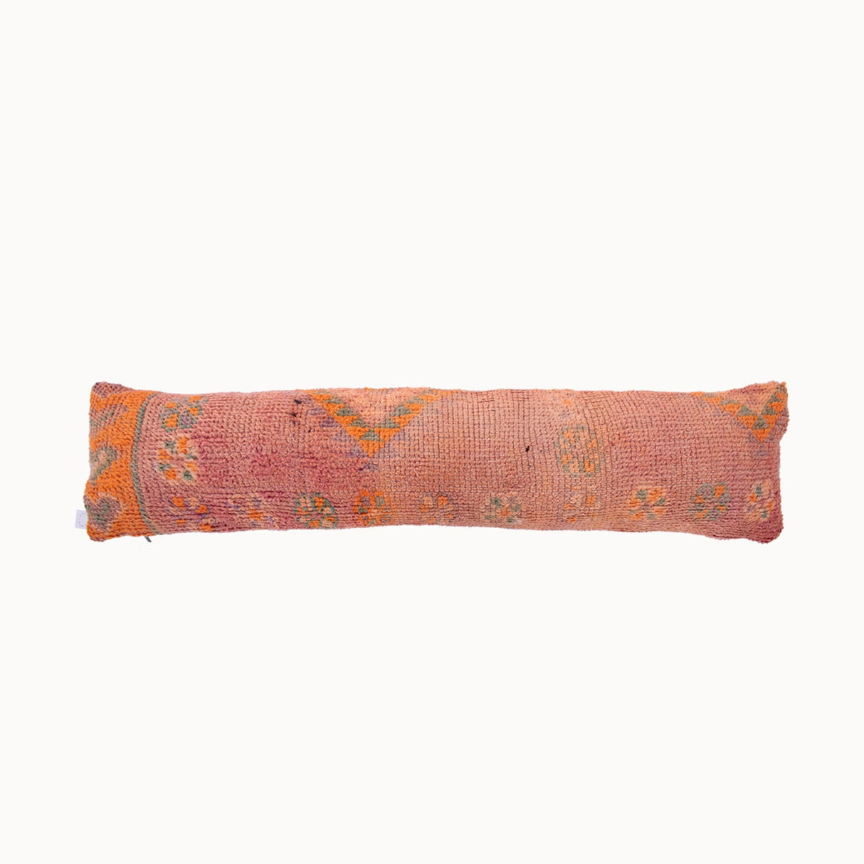 Peach Long Lumbar Rug Pillow