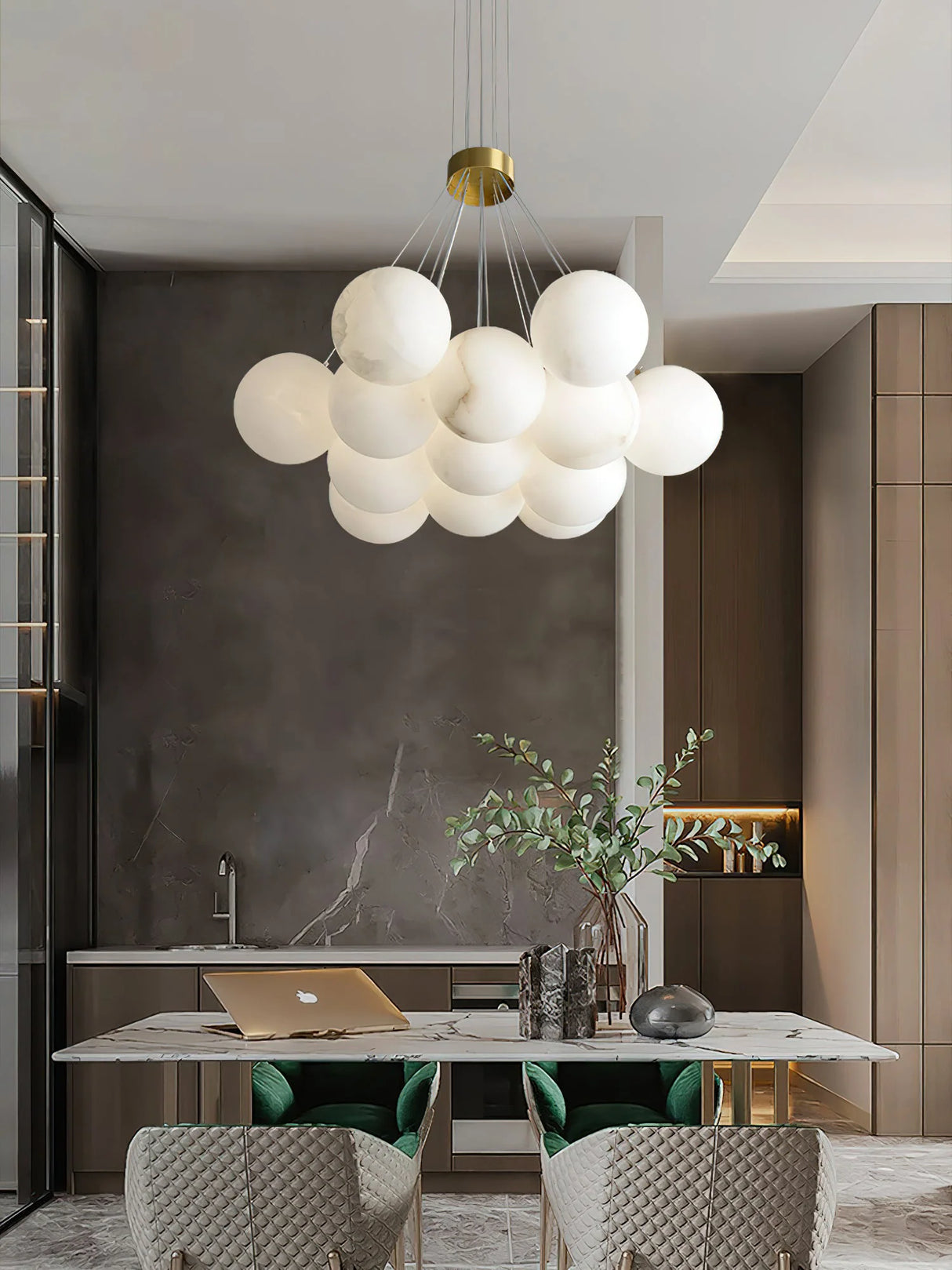 Lunar Alabaster Spherical Chandelier