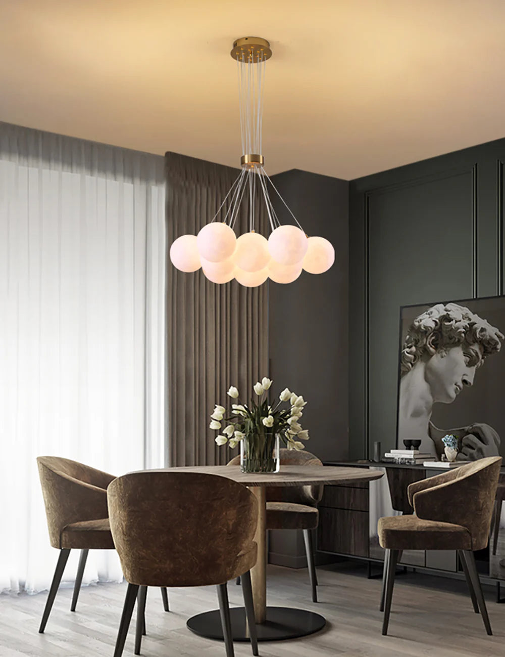 Lunar Alabaster Spherical Chandelier