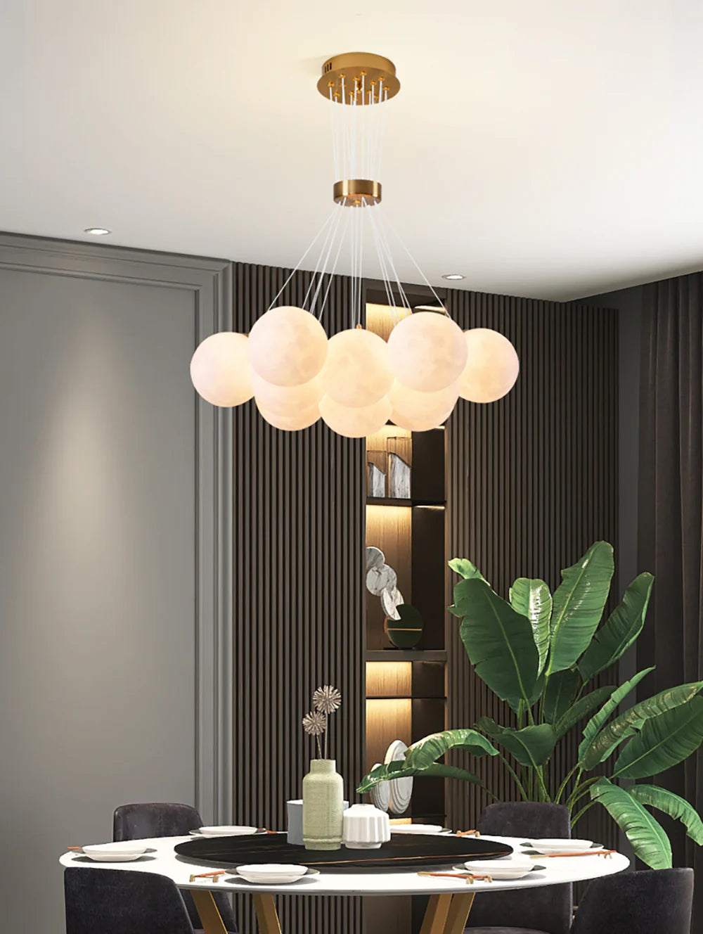 Lunar Alabaster Spherical Chandelier