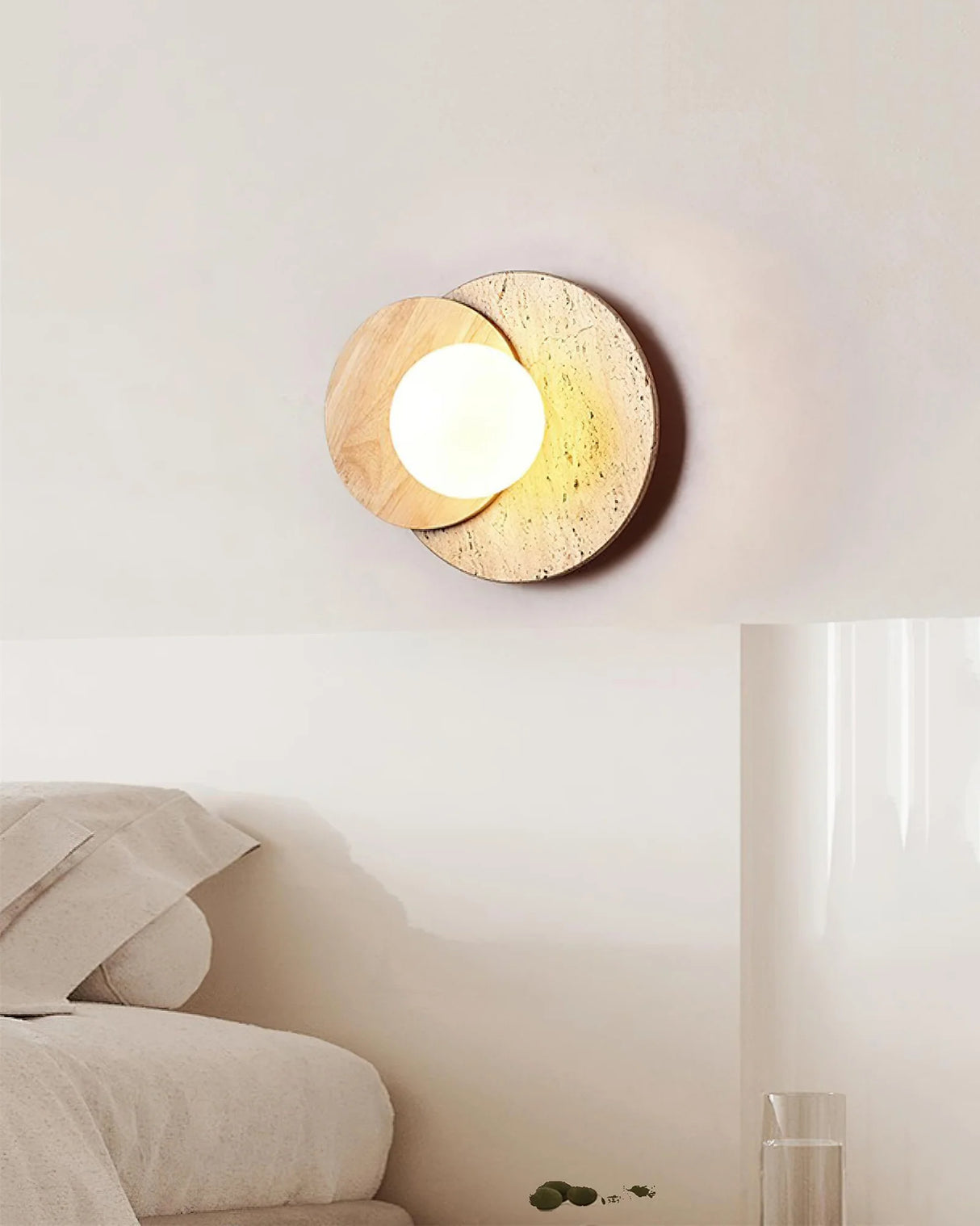 Lunar Eclipse Travertine Wall Lamp