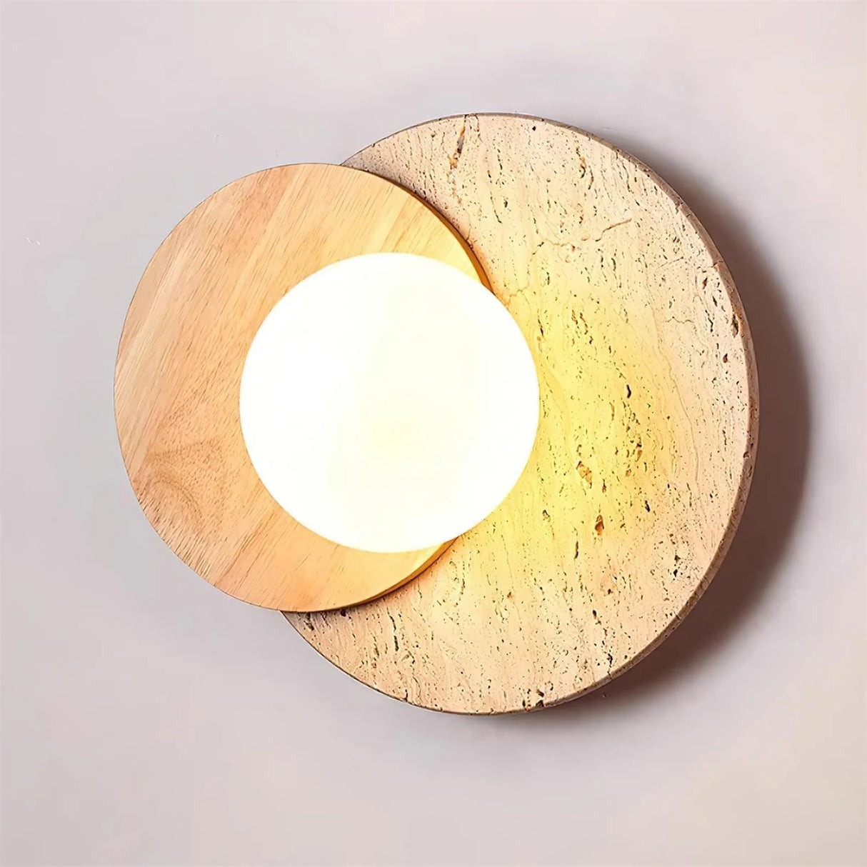 Lunar Eclipse Travertine Wall Lamp