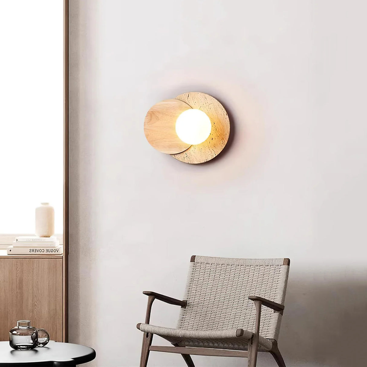 Lunar Eclipse Travertine Wall Lamp