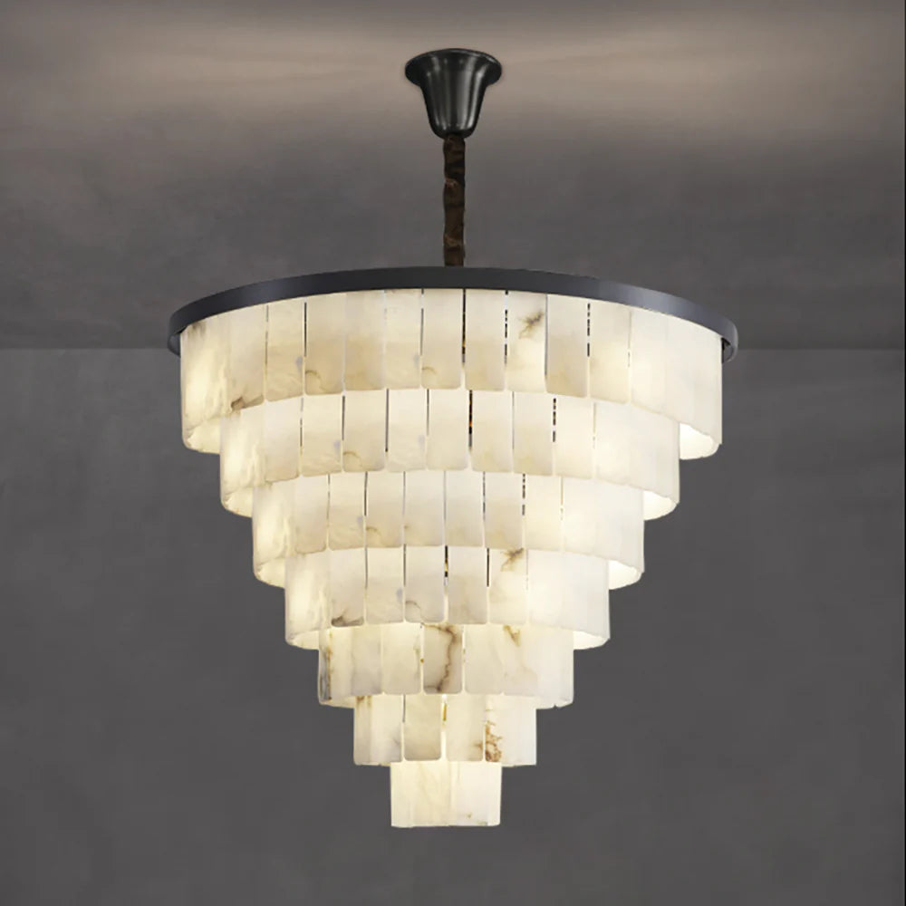 Luxurious Cascading Snow Plaster Chandelier