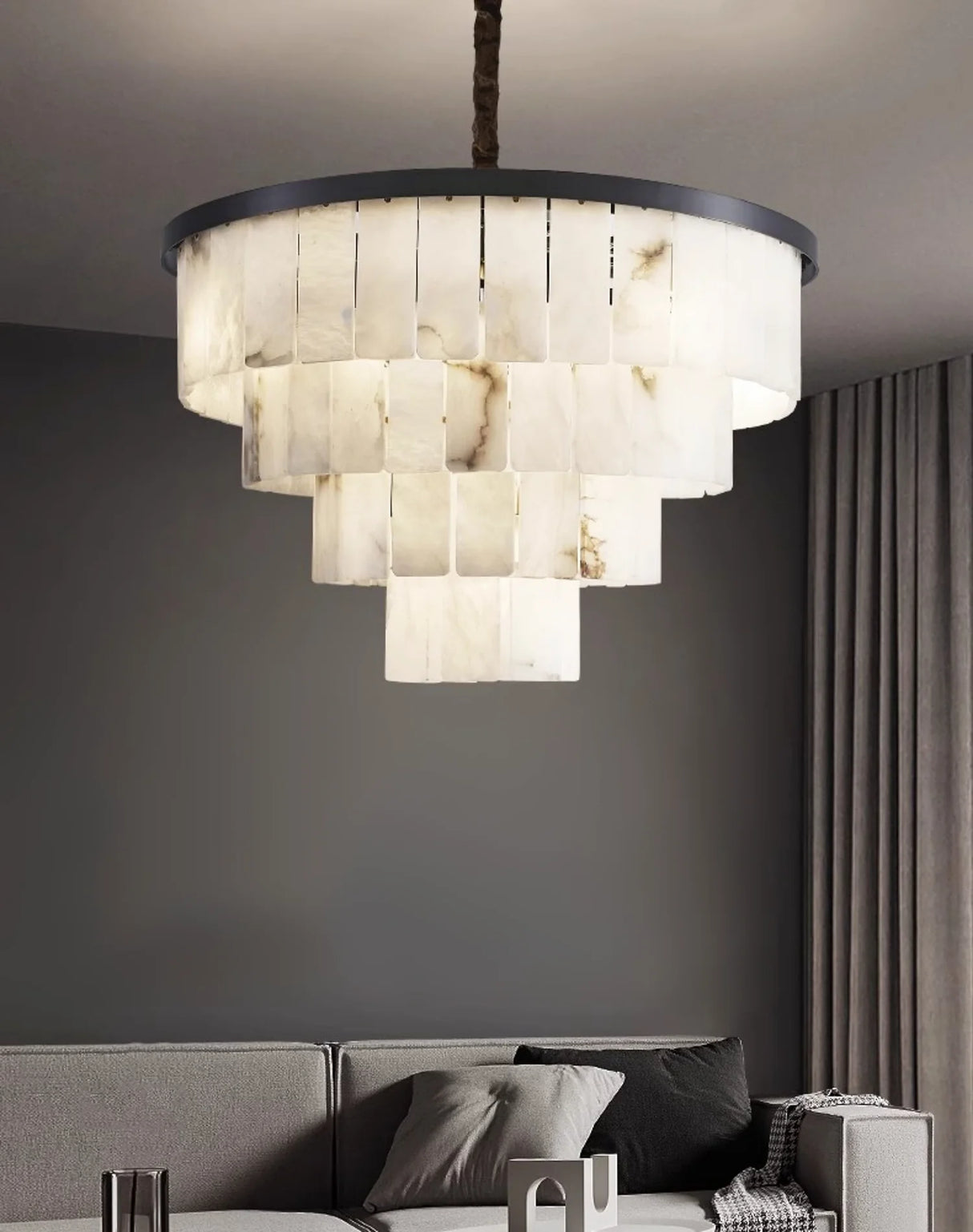 Luxurious Cascading Snow Plaster Chandelier