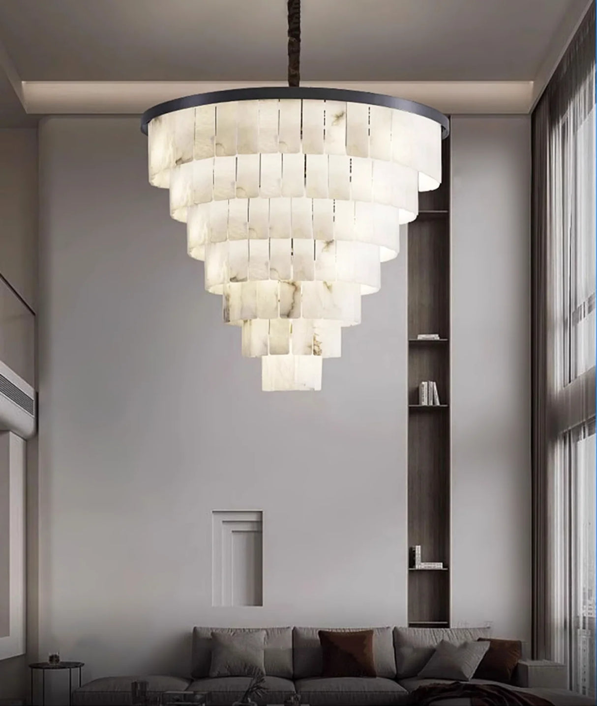 Luxurious Cascading Snow Plaster Chandelier
