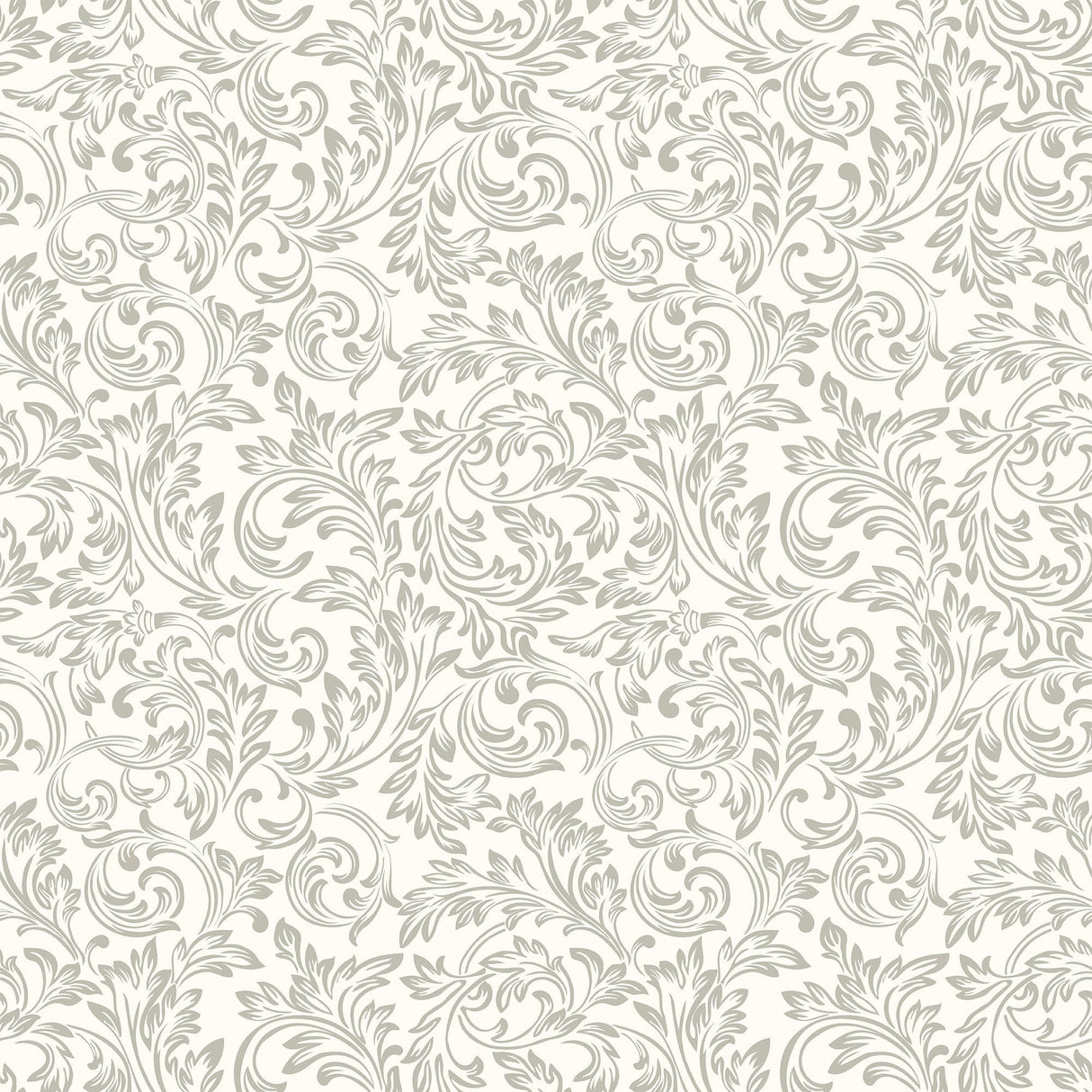 Gray Baroque Wallpaper - Modern Damask Design