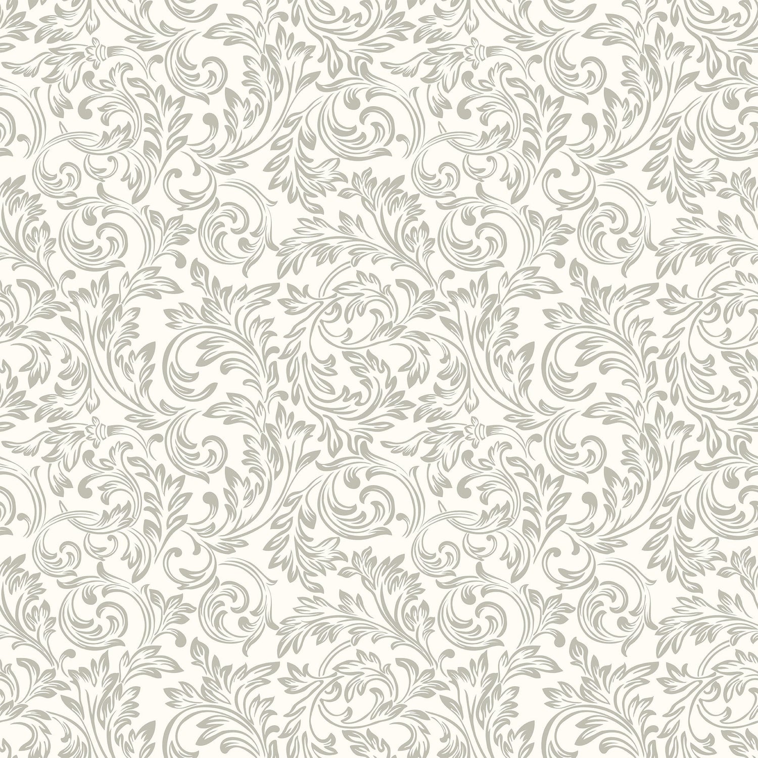 Gray Baroque Wallpaper - Modern Damask Design